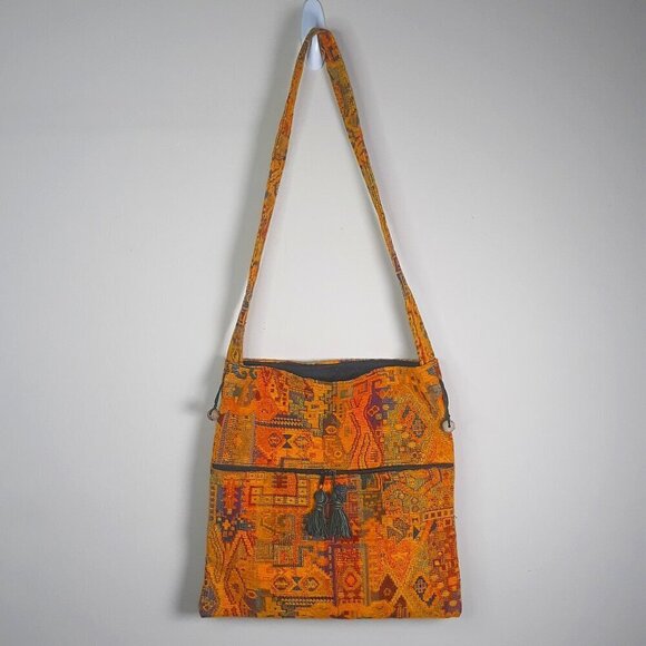 Anter Tassel Tapestry Hand Woven Crossbody Bag Boho Fabric Magic Carpet - Picture 2 of 10